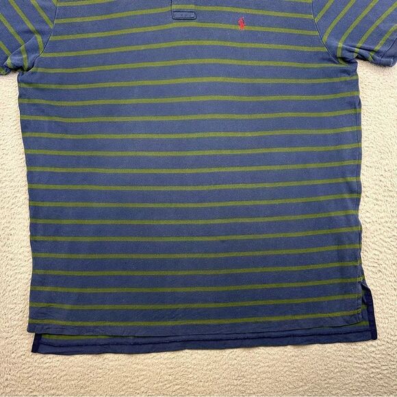 Polo Ralph Lauren Polo Shirt Mens XL‎ Blue Green Striped Pima Cotton Casual Prep - Picture 3 of 16